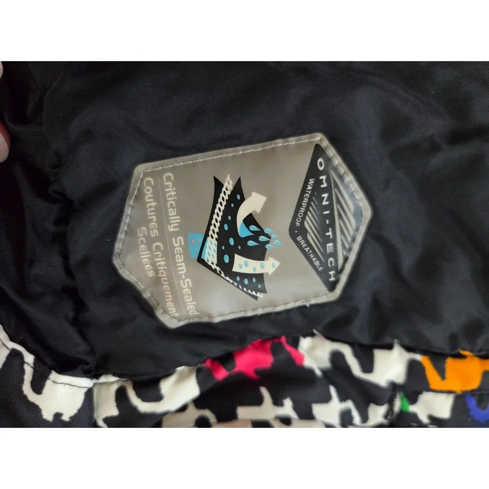 Columbia Colorful Graphic Print Insulated Winter Ski Jacket Hooded Girls 10-12